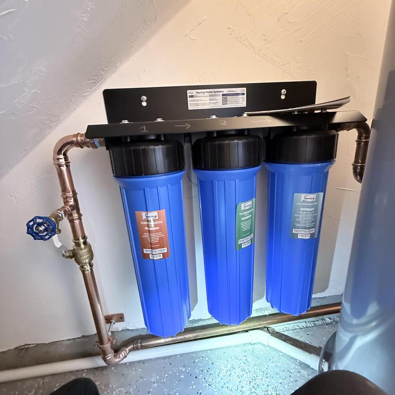 Water filter system with triple cartridge setup