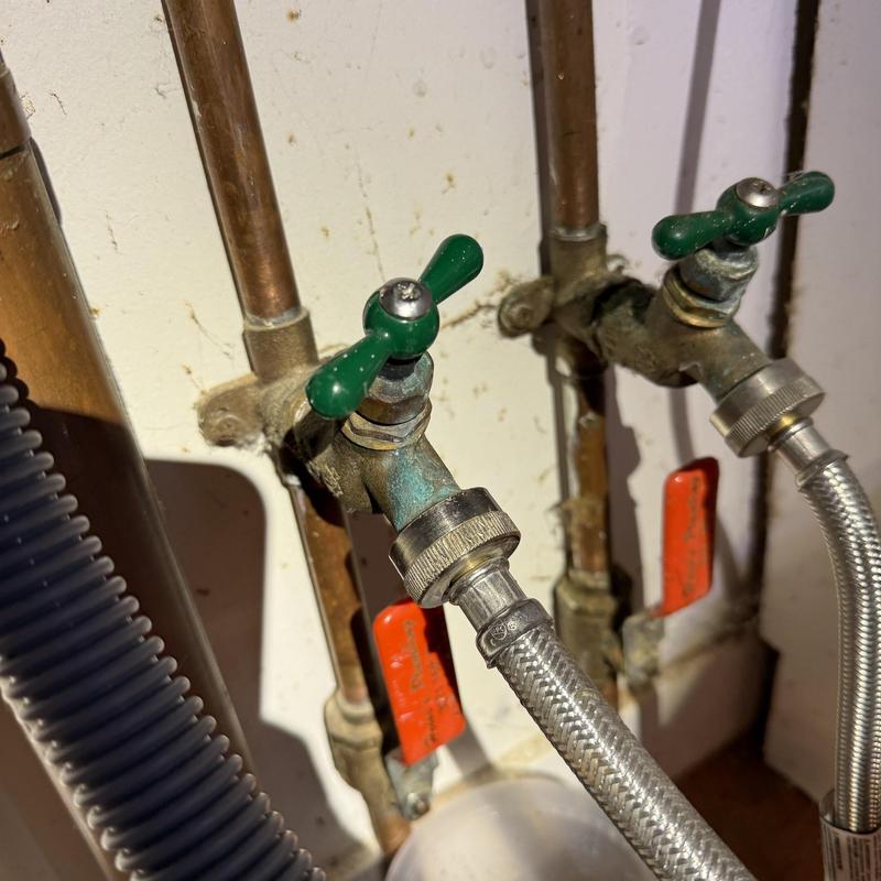 Washing machine water supply valves and lines installation