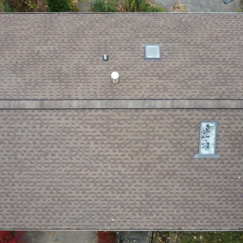 GAF Timberline HDZ roof with Velux skylights and chimney GAF Timberline HDZ roof with Velux skylights and chimney