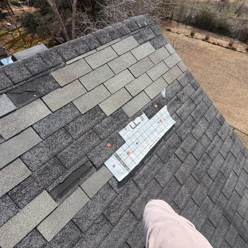 Field shingles replacement with ridge caps on roof