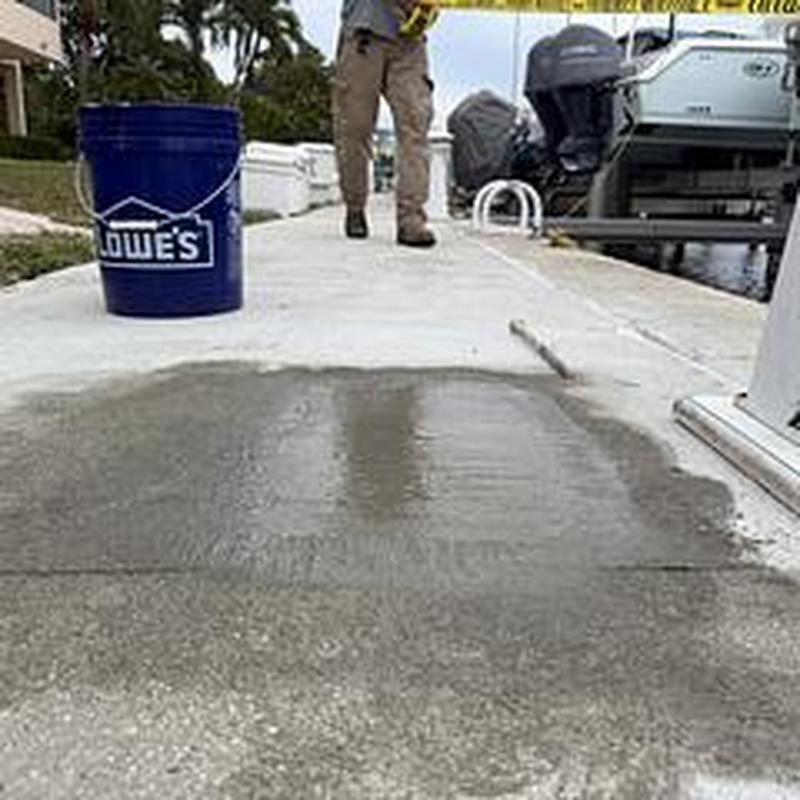 Broken pressure 90 pipe repair under dock pedestal concrete