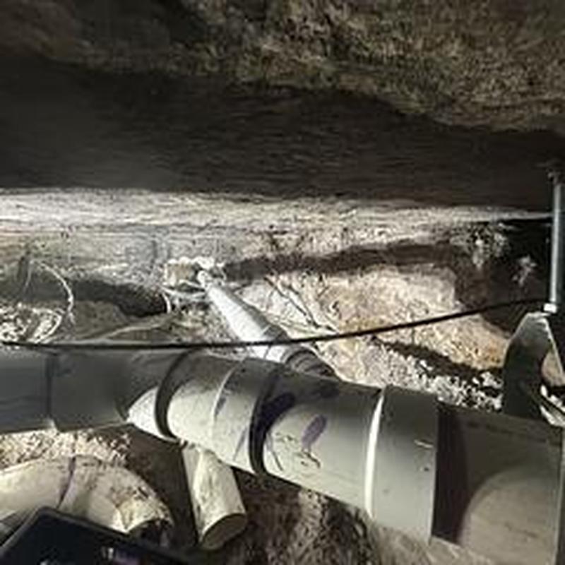 PVC sewer line replacement under home with new fittings