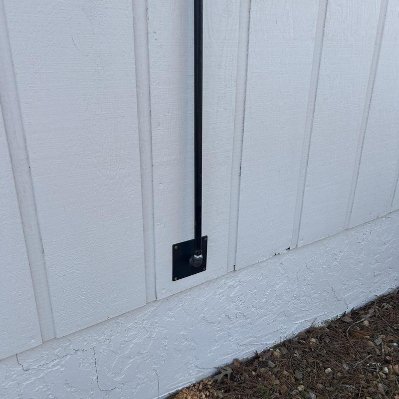 Gas piping installation for cook stove on exterior wall