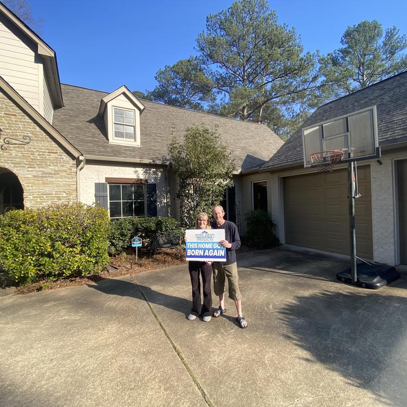 Roof shingles and gutters on residential home in Florence Roof shingles and gutters on residential home in Florence