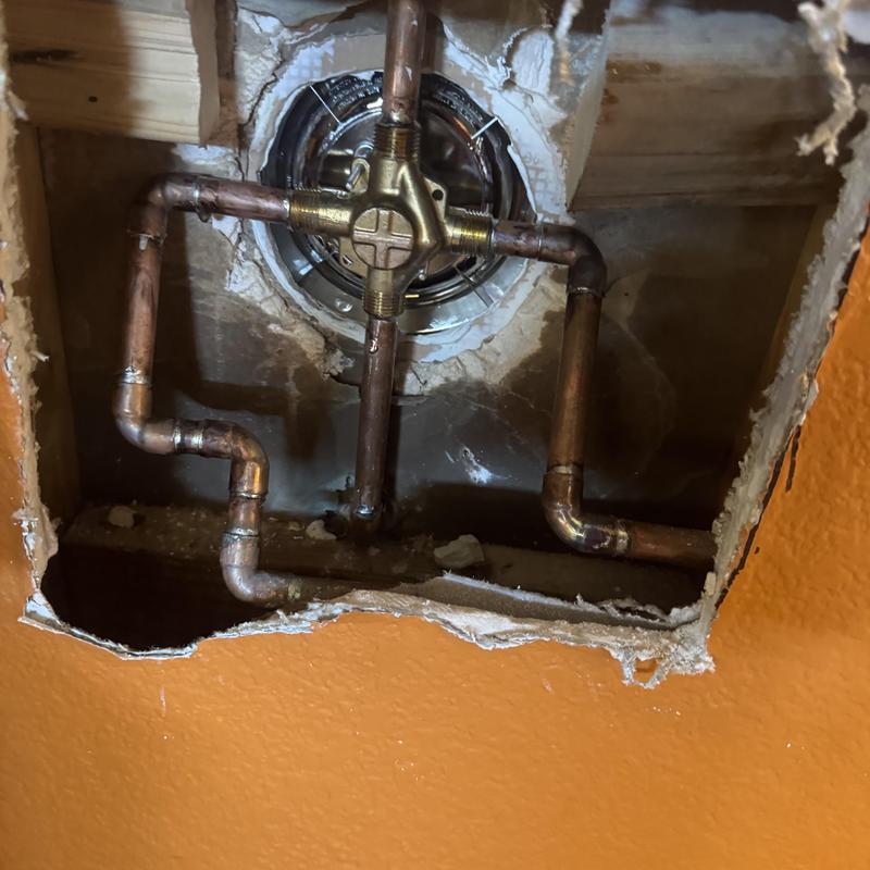 Moen shower valve and copper plumbing installation