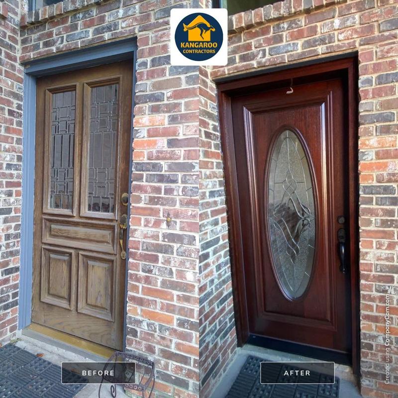 Exterior entry door with oval glass upgrade