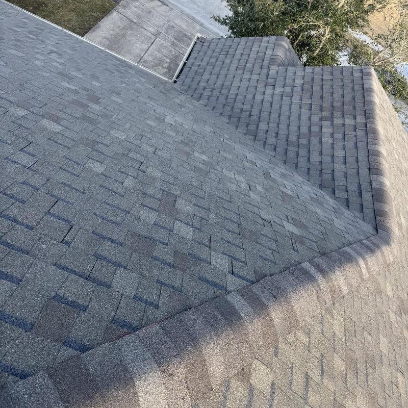 Architectural shingle roof on residential home