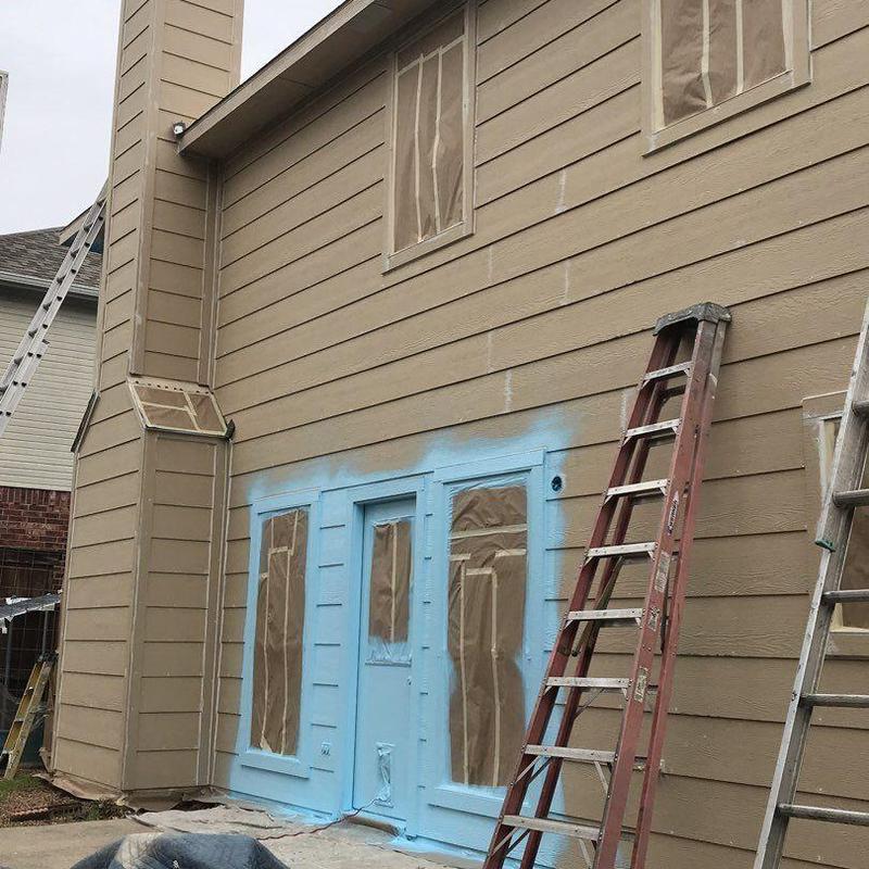 LP SmartSide siding installation with door trim painting LP SmartSide siding installation with door trim painting
