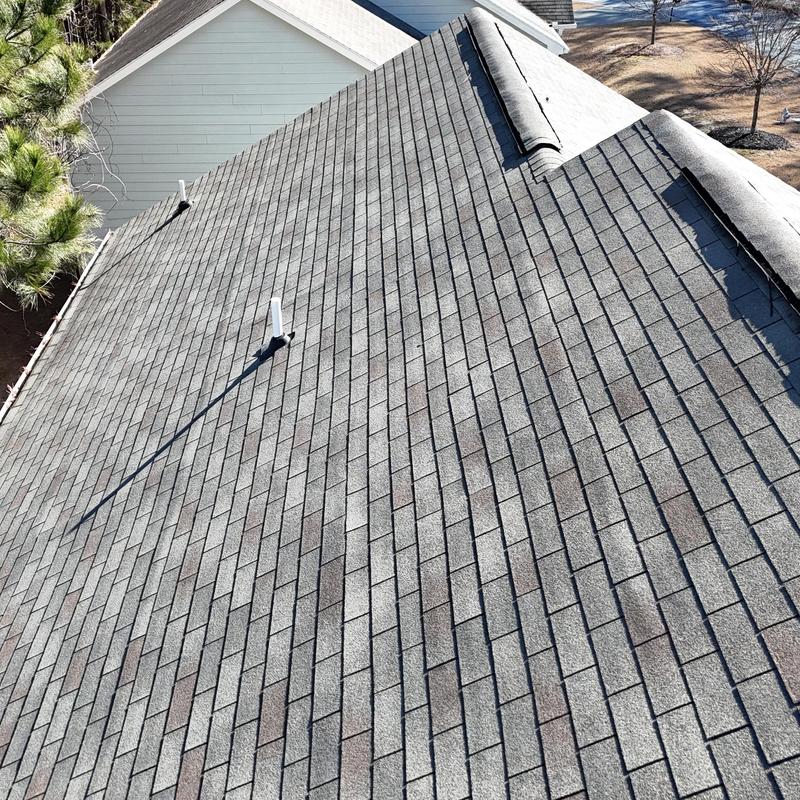 3-tab shingle roof with minor damage inspection