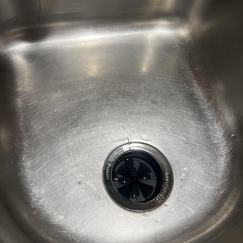InSinkErator garbage disposal installed in stainless sink