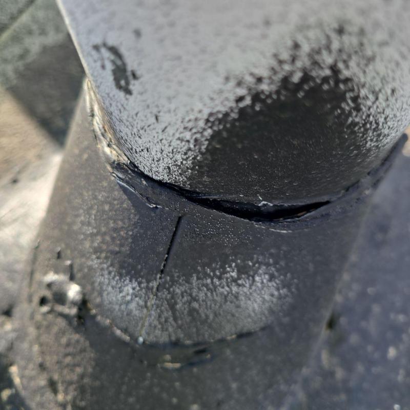 TPO flat roof seam crack and deterioration close-up TPO flat roof seam crack and deterioration close-up