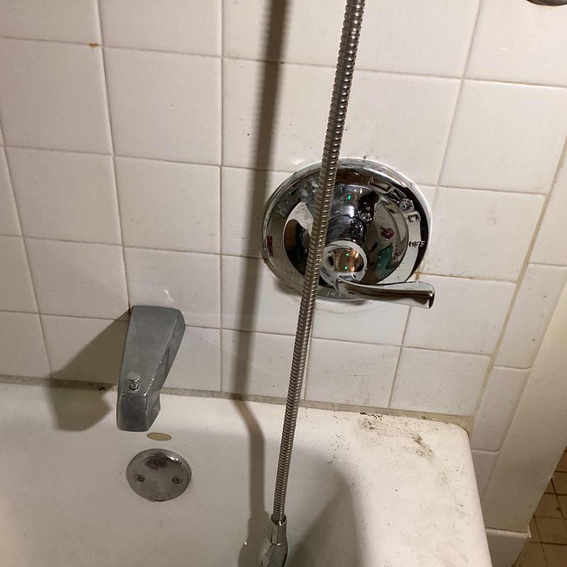 Shower valve and tub spout installation in tiled bath