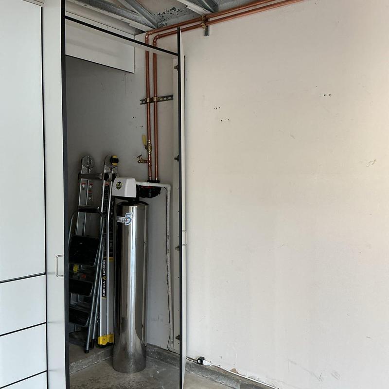 Halo 5 Whole House Filtration System installed in garage