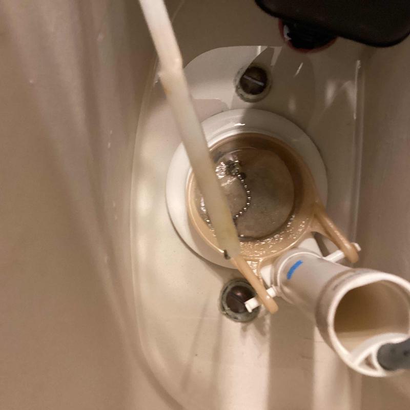 Toilet flush valve and fill tube inside tank