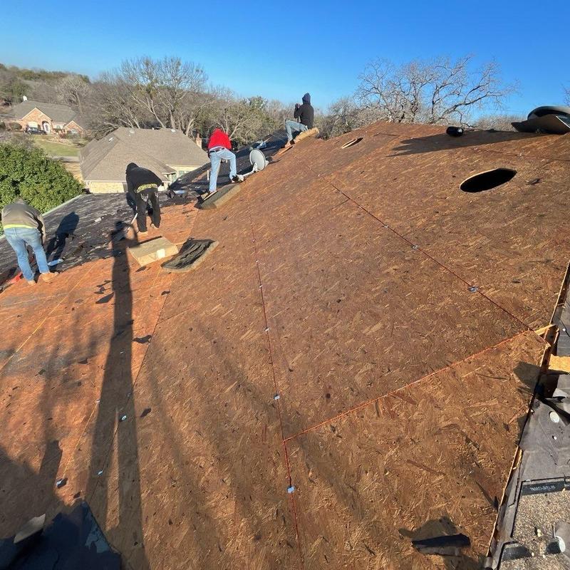 Roof sheathing installation on residential home roof