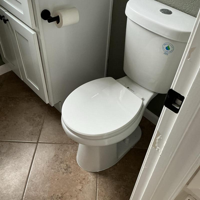 Toilet with new ABS flange and wax ring installed