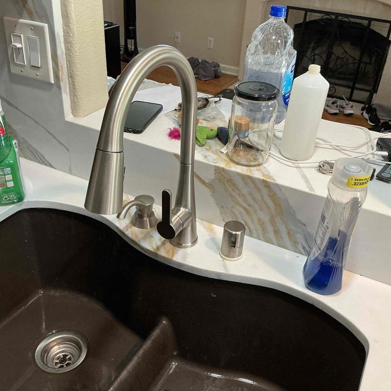 Kitchen faucet and soap dispenser installation and testing