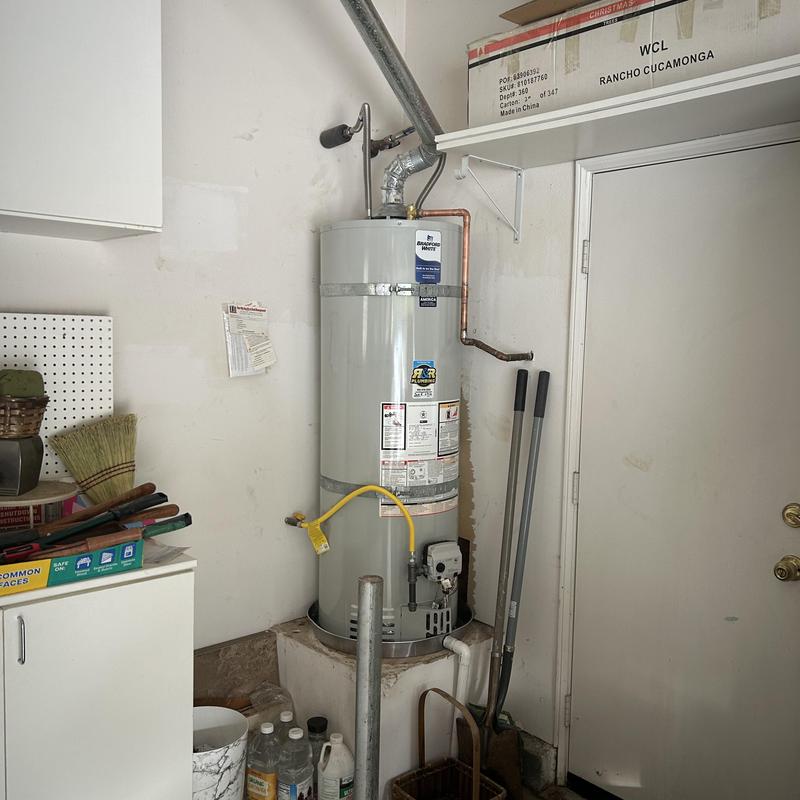 50-gallon water heater with new gas and water lines