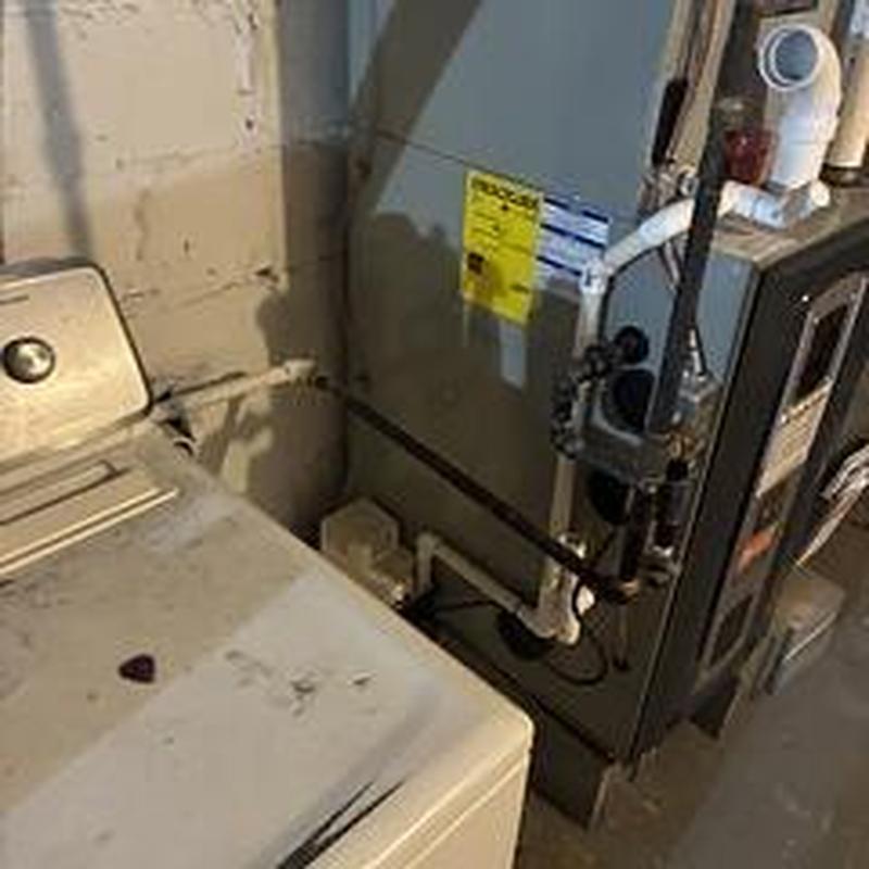 Gas piping manifold with shut off valves by furnace