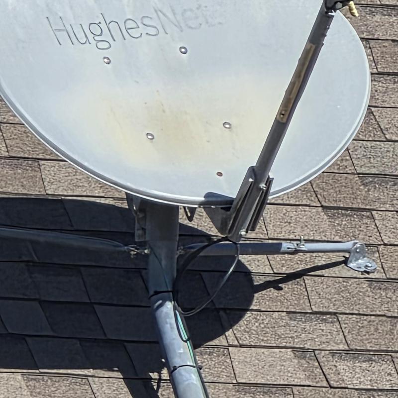 Satellite dish mounting and roof base inspection