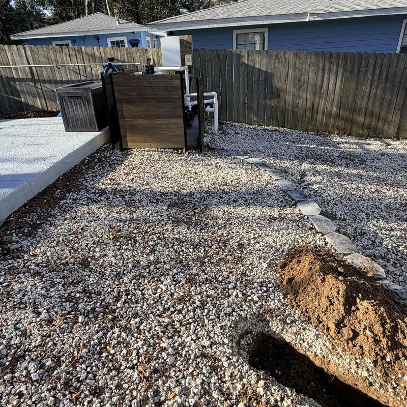 34 PVC water line excavation and leak repair near pool