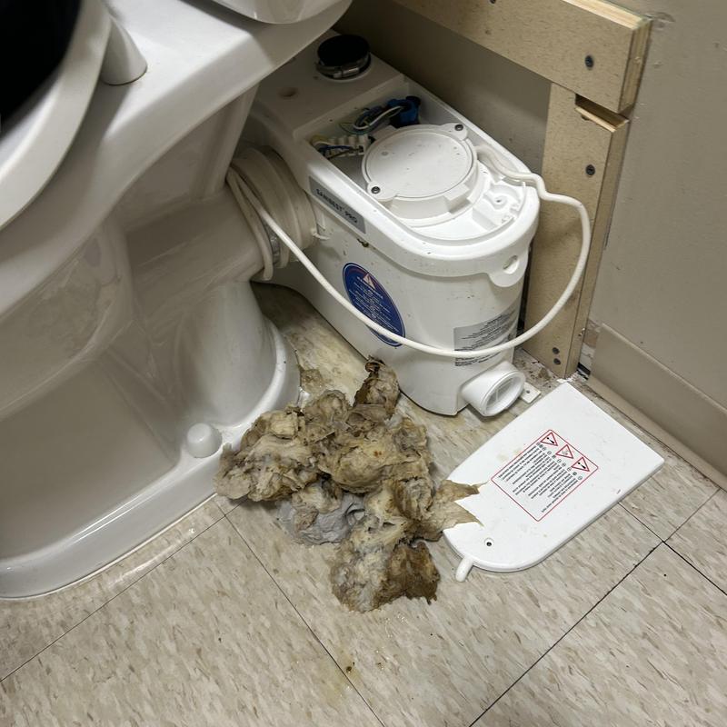 Toilet macerator pump with debris removal in Fairfield NJ