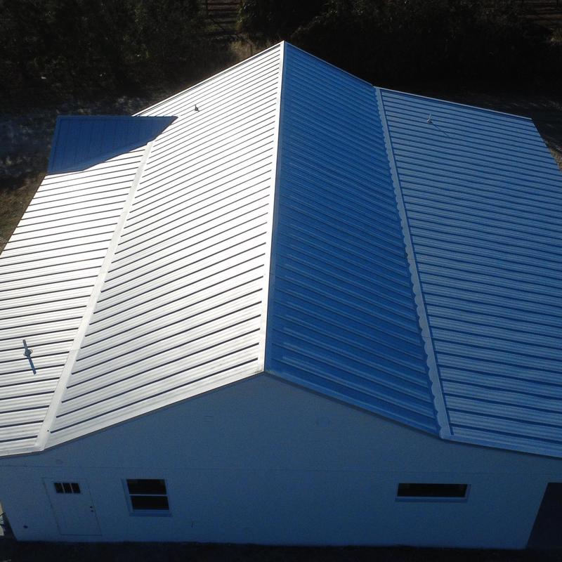 Snap Lock Galvalume standing seam metal roof installed