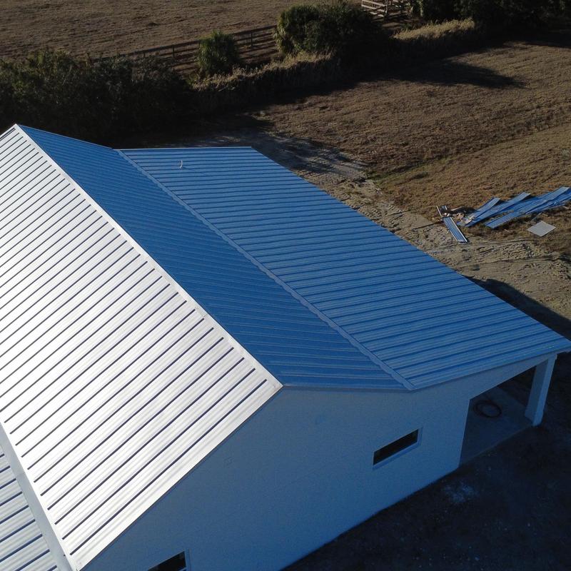 Snap Lock Galvalume metal roof on new building