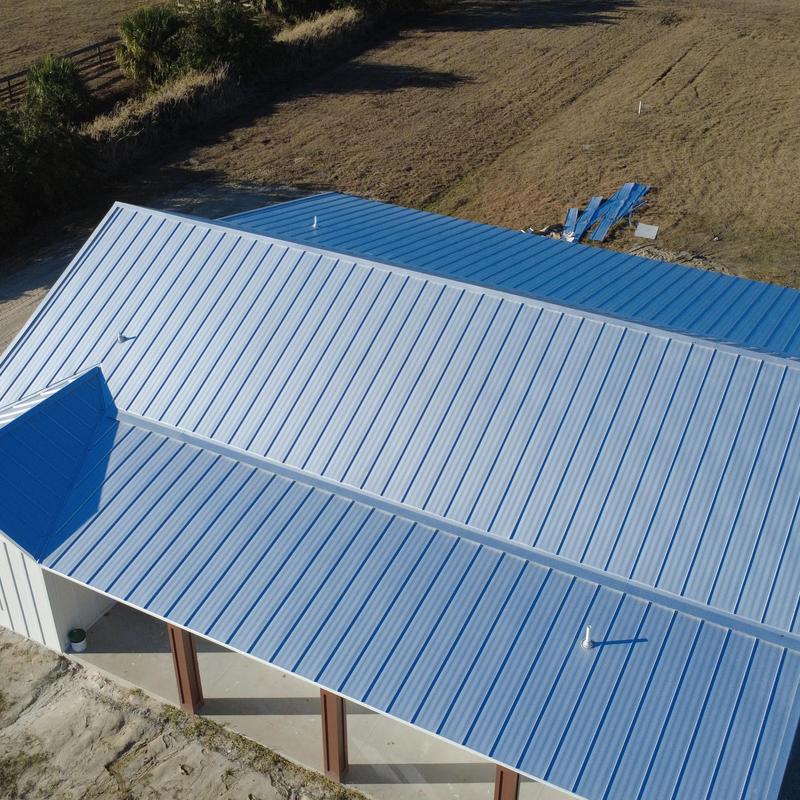 Snap Lock Galvalume standing seam metal roof installation