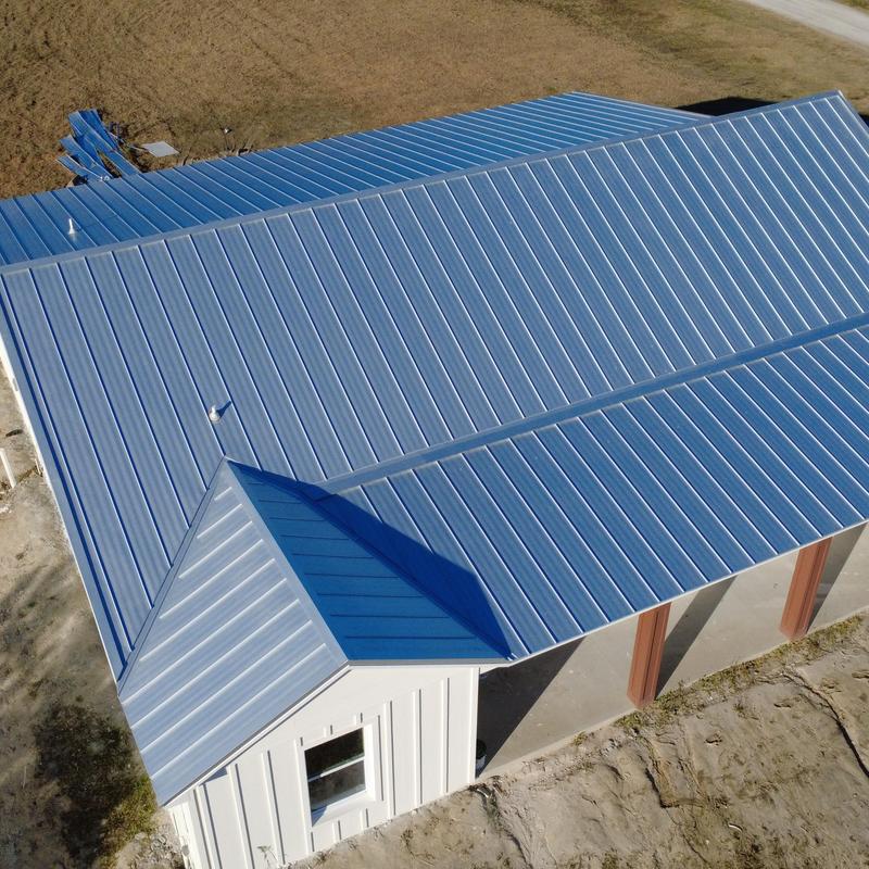 Snap Lock Galvalume standing seam metal roof installation