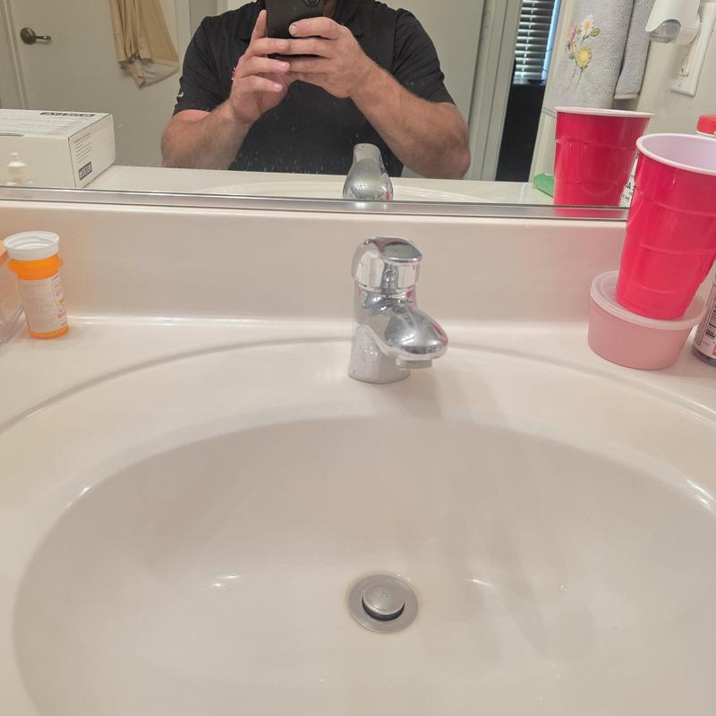 Bathroom lav faucet with new chrome fixture