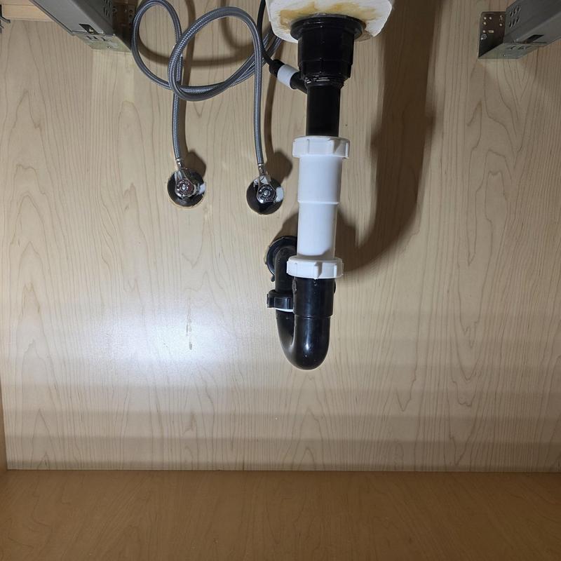 Bathroom sink drain pipe and supply lines installation