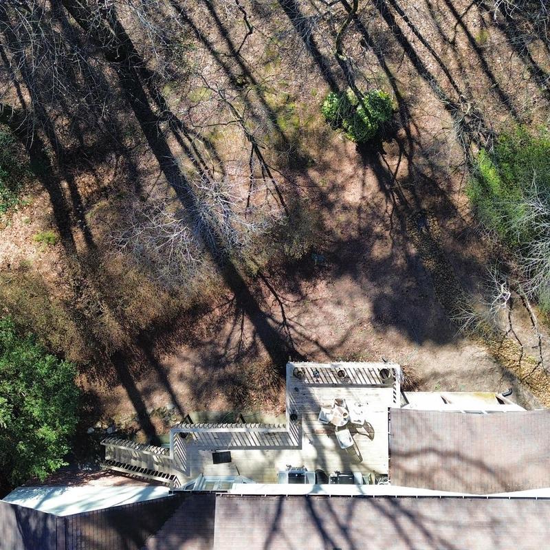 Deck boards and railing inspection from above