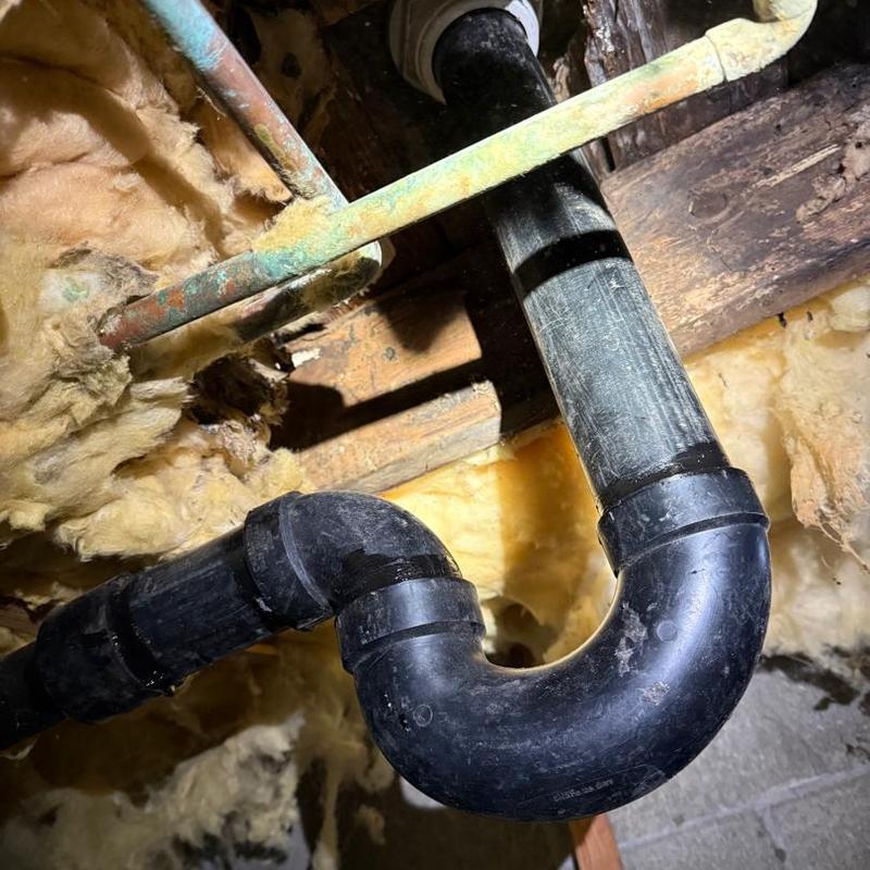 2” shower P trap and drain pipe installation under floor