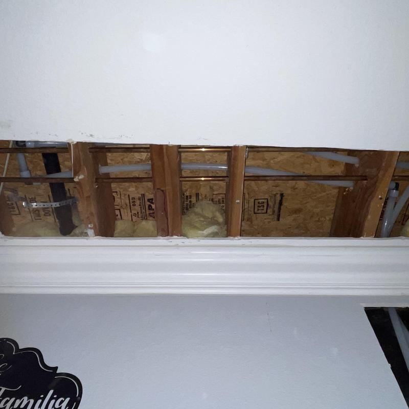 Pex water lines rerouted inside ceiling joists