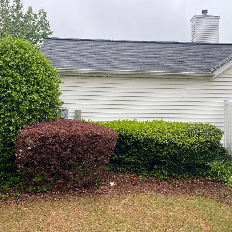Asphalt shingle roof and siding patching on house exterior