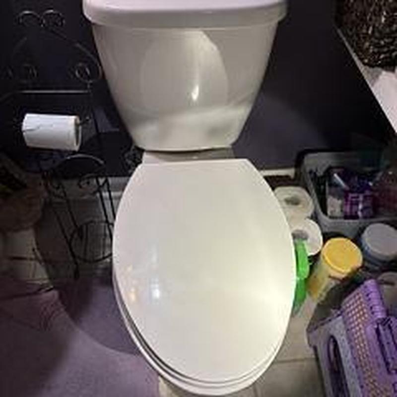 Mansfield elongated bowl toilet installation in bathroom