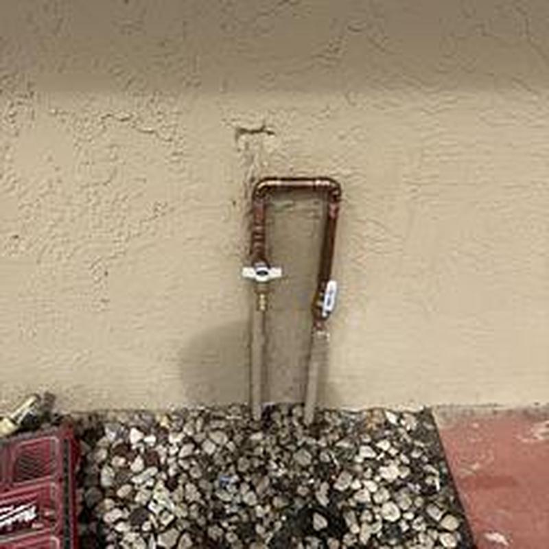 Main shut off ball valve and hose bibb installation