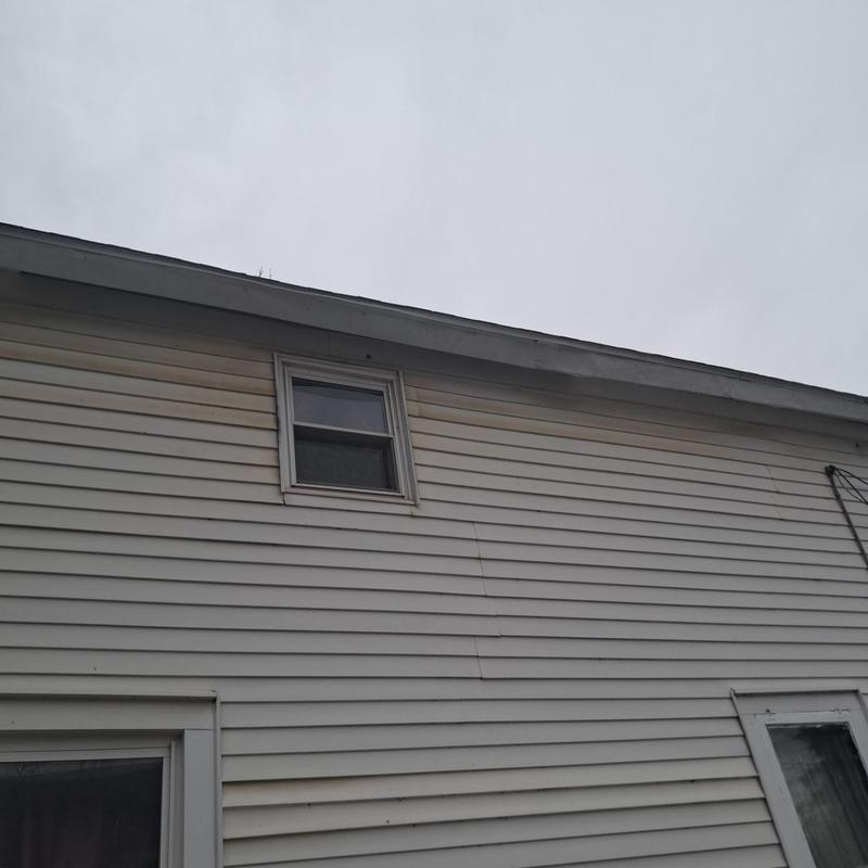 Fascia and gutter temporary repair on house exterior Fascia and gutter temporary repair on house exterior
