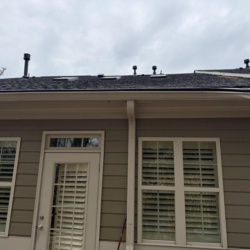 6-inch gutter and downspout on house exterior