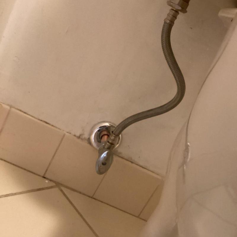 Toilet supply line and angle stop installation