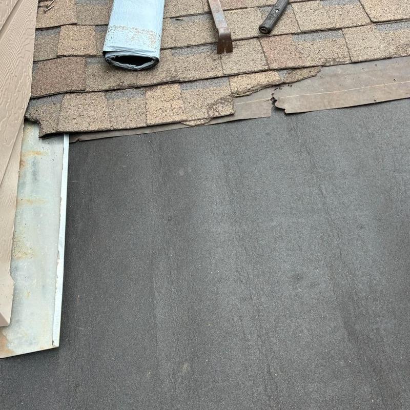 Roof underlayment installation with damaged shingles