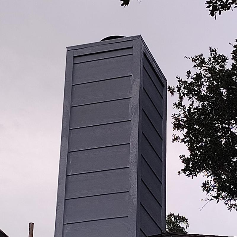 Chimney with new Hardie Board siding and flashing
