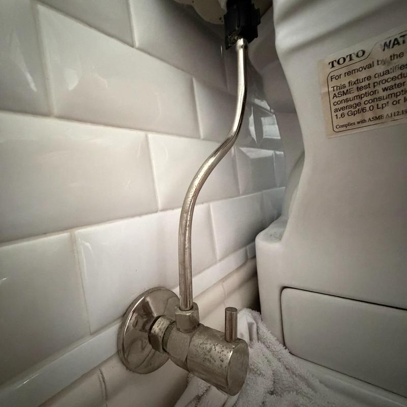 Toilet water supply valve and line installation