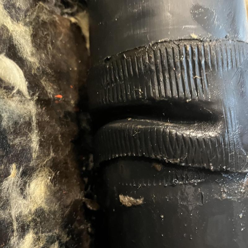 3 inch no hub coupling pinched and leaking on pipe