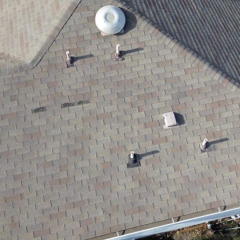 GAF Royal Sovereign shingles with vent pipes on roof