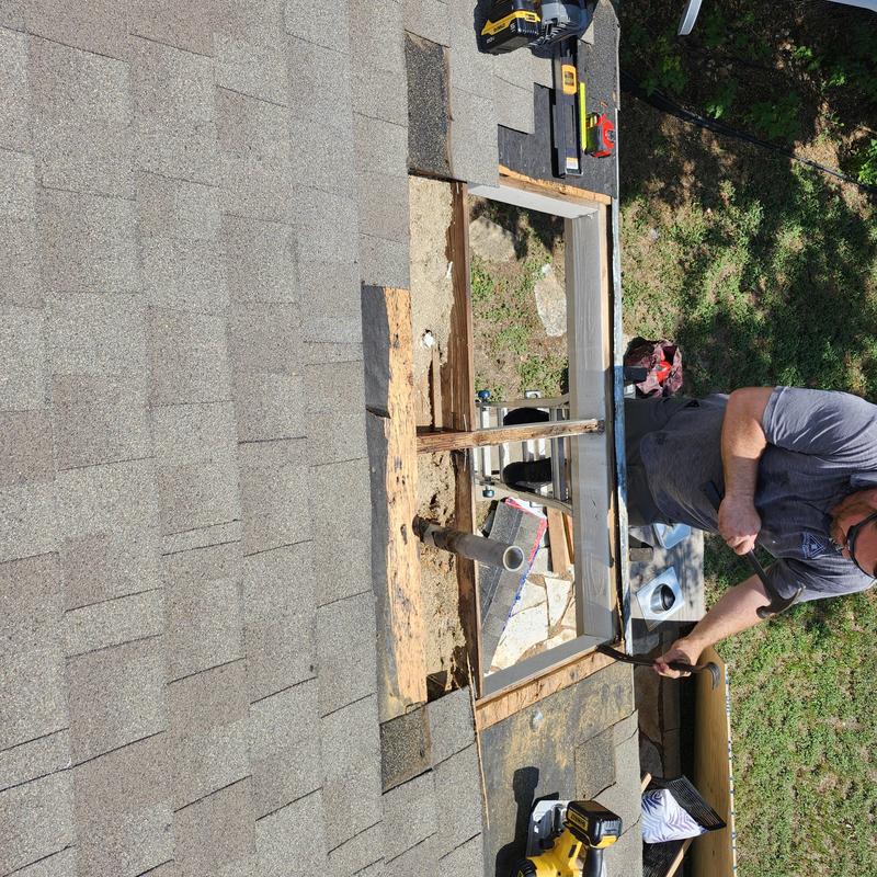 Rotted roof decking and pipe vent repair