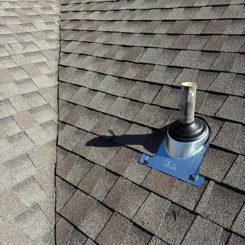 Plumbing boot on asphalt shingle roof in Austin, TX