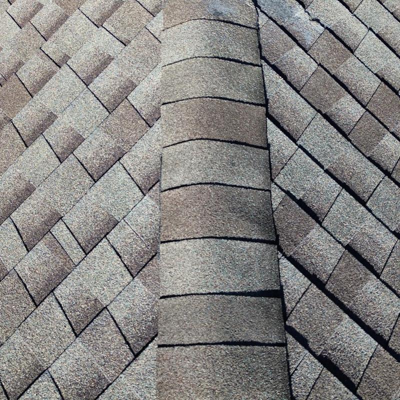 Hip shingles with 25 yr GAF Royal Sovereign weather gray
