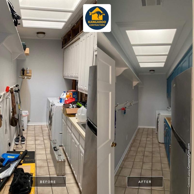 Laundry room cabinets and countertops update in Plano TX